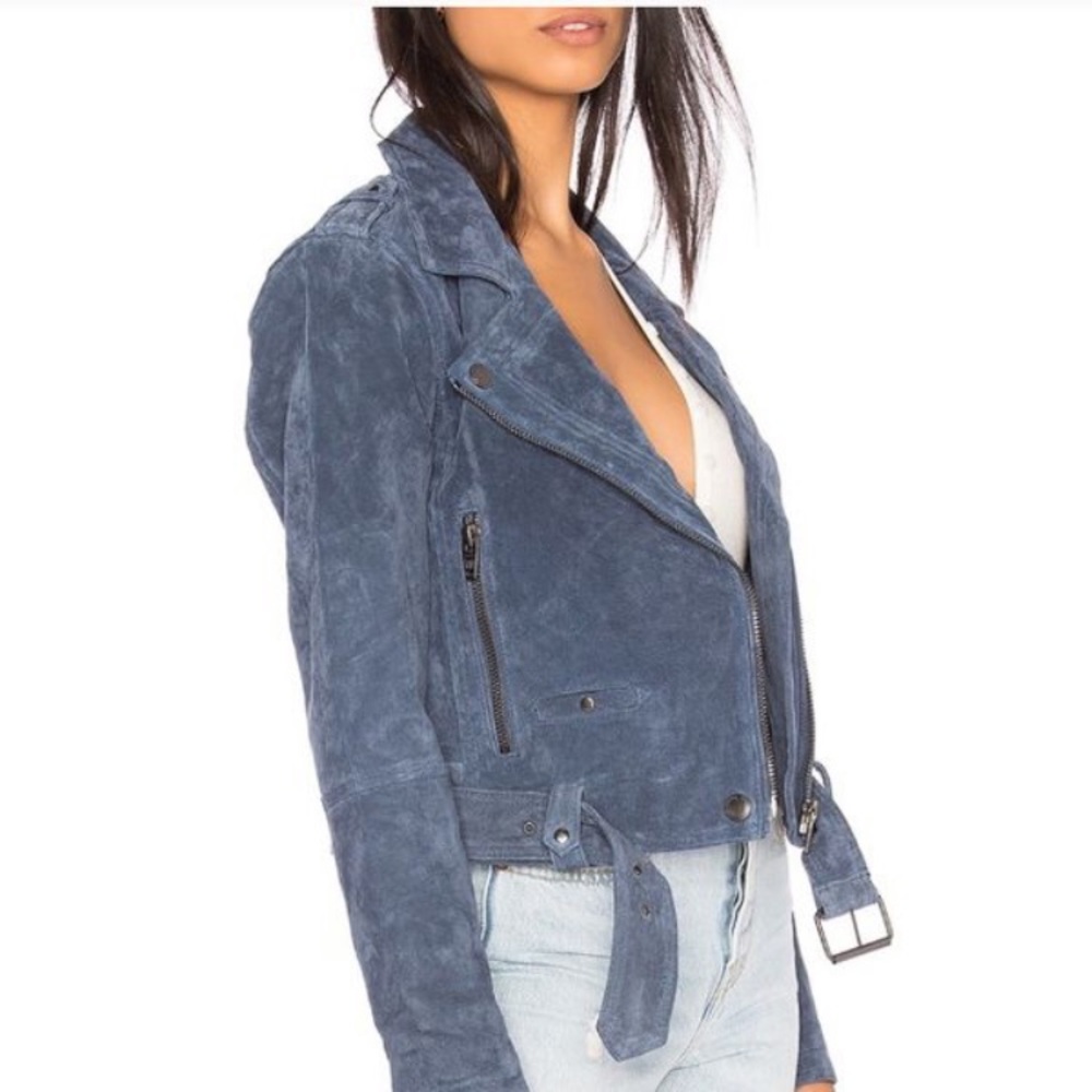 Blank NYC “Morning” suede moto jacket